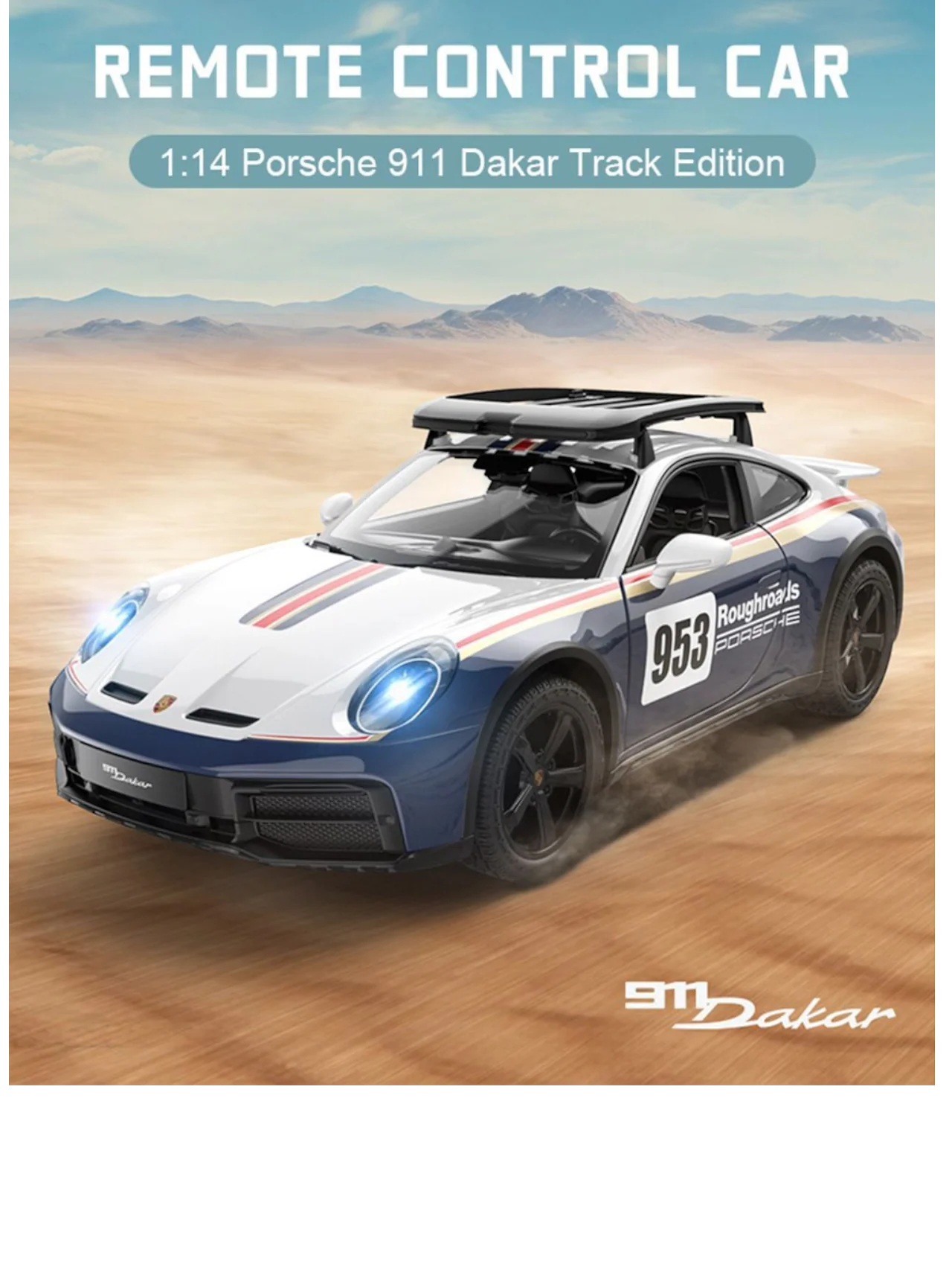 RASTAR Licensed Porsche 911 Dakar RC Car 1:14 Scale – Official Remote Control Racing Car