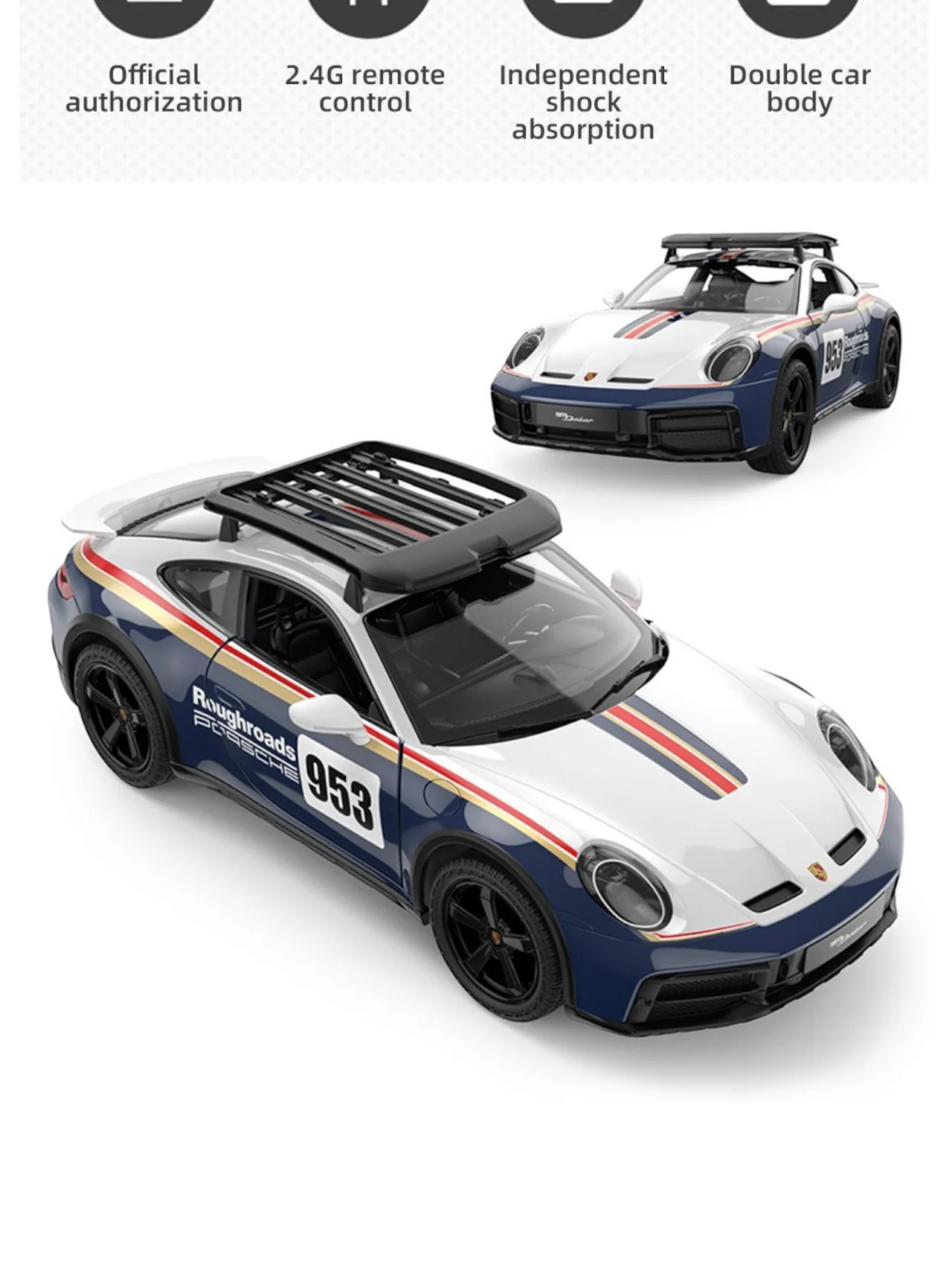 RASTAR Licensed Porsche 911 Dakar RC Car 1:14 Scale – Official Remote Control Racing Car