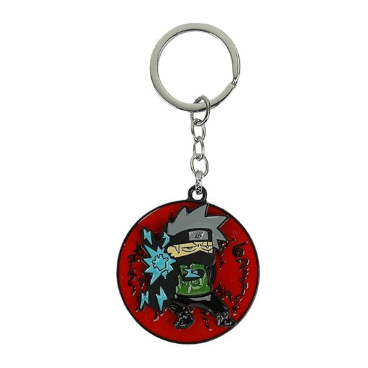 Silver Rotating Anime Metal Keychain – Spinner for Cars & Bikes