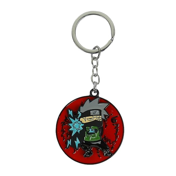 Silver Rotating Anime Metal Keychain – Spinner for Cars & Bikes