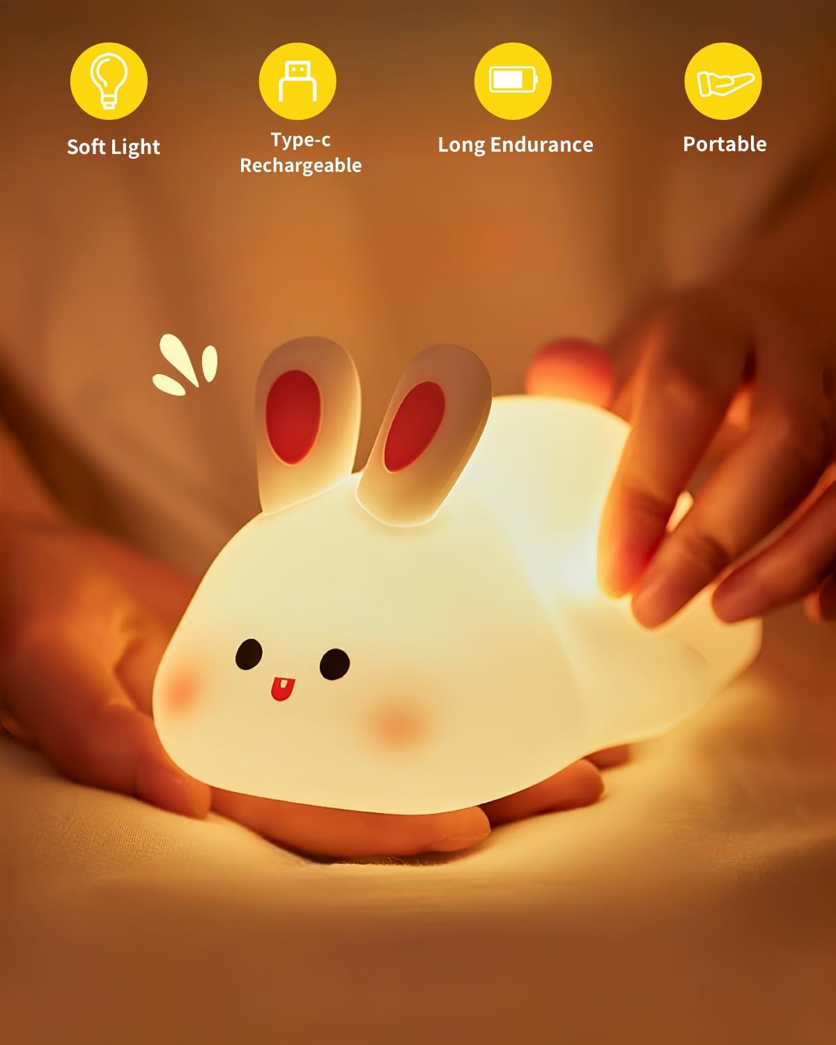 Big Face Rabbit Night Light (Pack of 1)