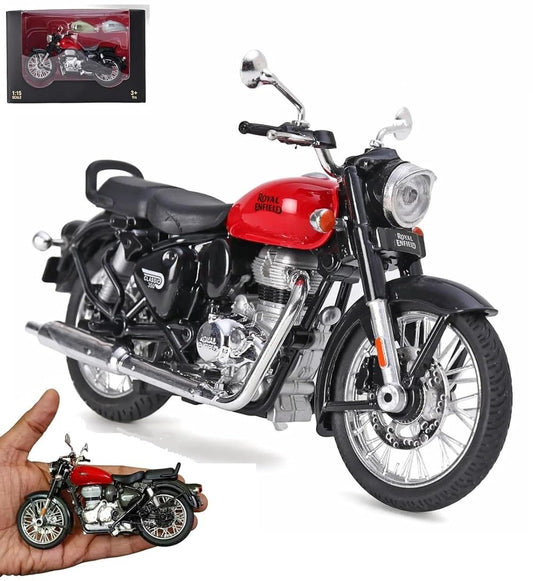 Royaldeals Classic 350 Bullet Motorcycle Scale Model 1:15 – Interchangeable Fuel Tanks, Convertible Seats, Collectible for Enthusiasts- Plastic ABS Model