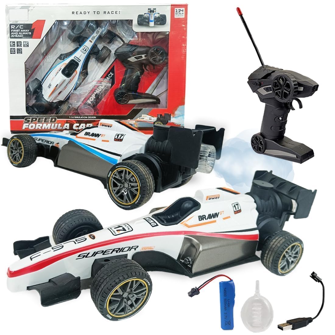 F1 RC Car 2 WD (White)