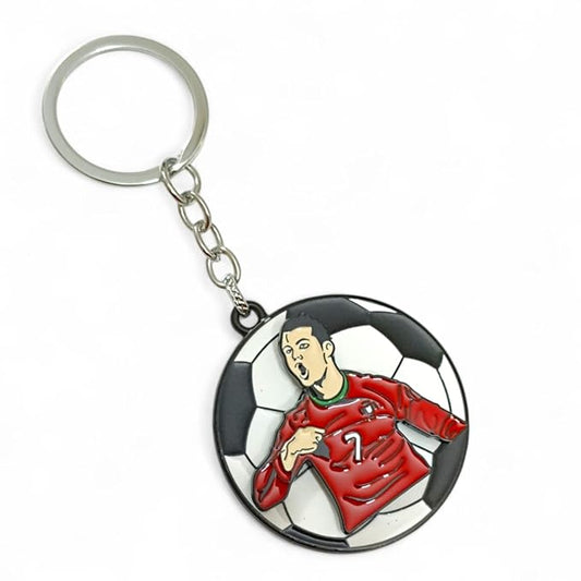 Ronaldo Spinning Keychain | Football Soccer Fans Keyring Gift for Boys Car Bike