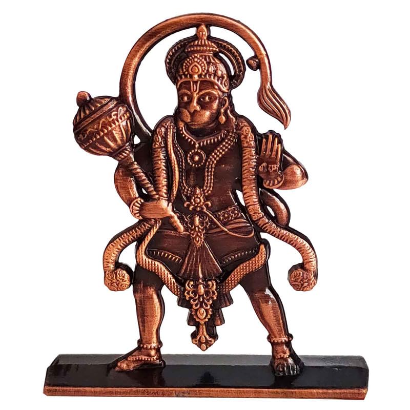 Religious Lord Pawanputra Bajrangbali Hanuman Copper Metal for Car Accessories for Dash Board, Pooja & Gift,Items for Home & Office CarDash36C