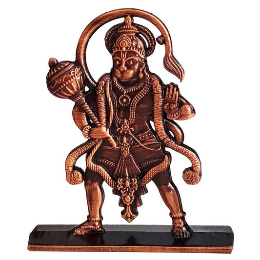 Religious Lord Pawanputra Bajrangbali Hanuman Copper Metal for Car Accessories for Dash Board, Pooja & Gift,Items for Home & Office CarDash36C