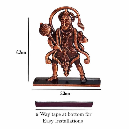 Religious Lord Pawanputra Bajrangbali Hanuman Copper Metal for Car Accessories for Dash Board, Pooja & Gift,Items for Home & Office CarDash36C