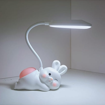 Rabbit Desk Lamp for Kids|Cartoon Bunny Shaped with Night Light for Study Table (Assorted Colours)
