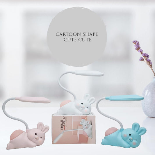 Rabbit Desk Lamp for Kids|Cartoon Bunny Shaped with Night Light for Study Table (Assorted Colours)