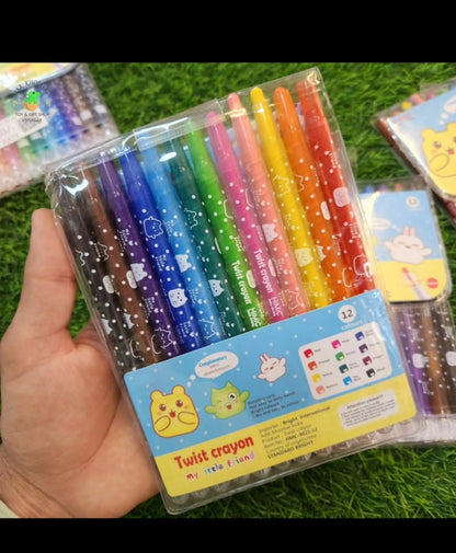 Twist Crayons For Kids, 12 Pcs Crayon Set, Coloring Kit, Multicolor