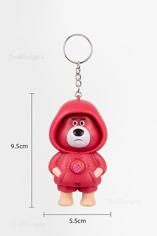 Red Teddy Face Changing Keychain