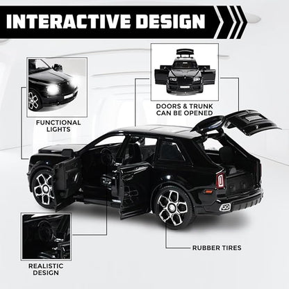 Metal Pull Back Diecast Car SUV 1:32 Big Rolls Royce CULLINAN Pull Back Car Model with Sound Light Boys Gifts Toys for Kids【Color As Per Stock】 (Rolls Royce Cullian)