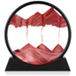 3D Dynamic Moving Sand Art Picture, Liquid Motion Sand Painting in Round Glass Frame Big (Red)