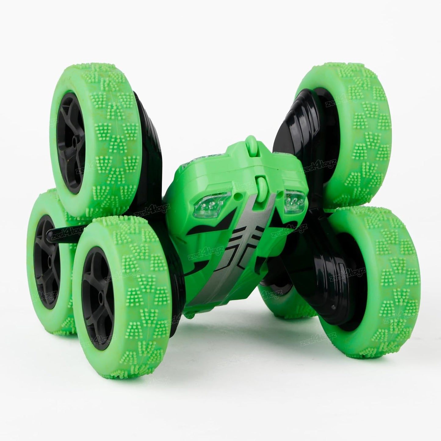 Remote Control Stunt Car with 6 Wheels Dual Motors Type-C Rechargeable RC High Speed Flip Vehicle Toy (Green)