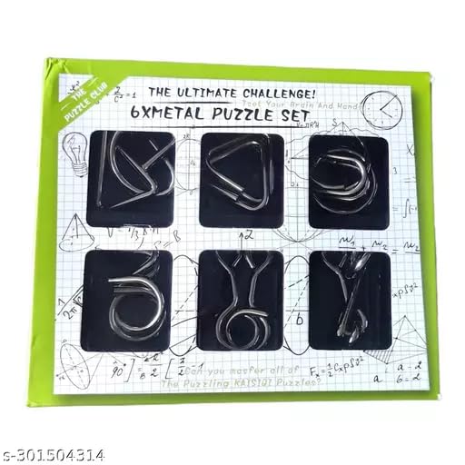 Brain Teasers Metal Wire Puzzle Toys - Assorted Metal Puzzle Toys for Gifts, Puzzle Unlock Interlock Toys - IQ Puzzle Brain Teaser (6 pc) Puzzle Unlock Interlock Toys