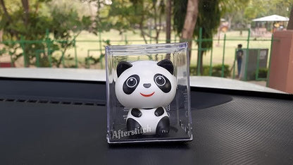 Solar Powered Cute Panda Car Hanging Idols Statues