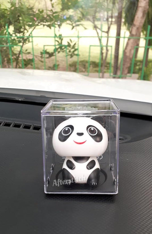 Solar Powered Cute Panda Car Hanging Idols Statues