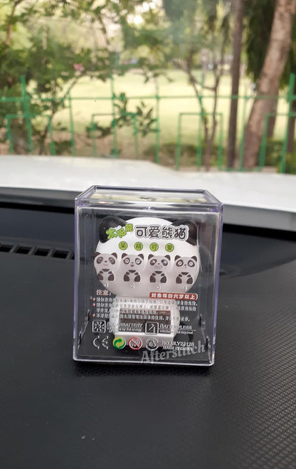 Solar Powered Cute Panda Car Hanging Idols Statues