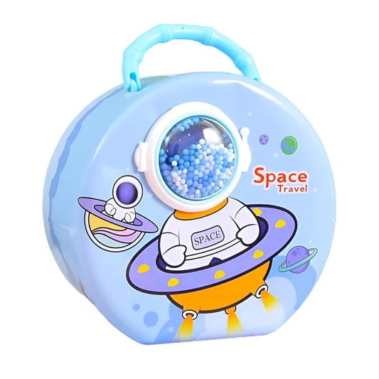 Cartoon Space Piggy Bank – Cute Coin Saver for Kids (Sky Blue, Pack of 1)