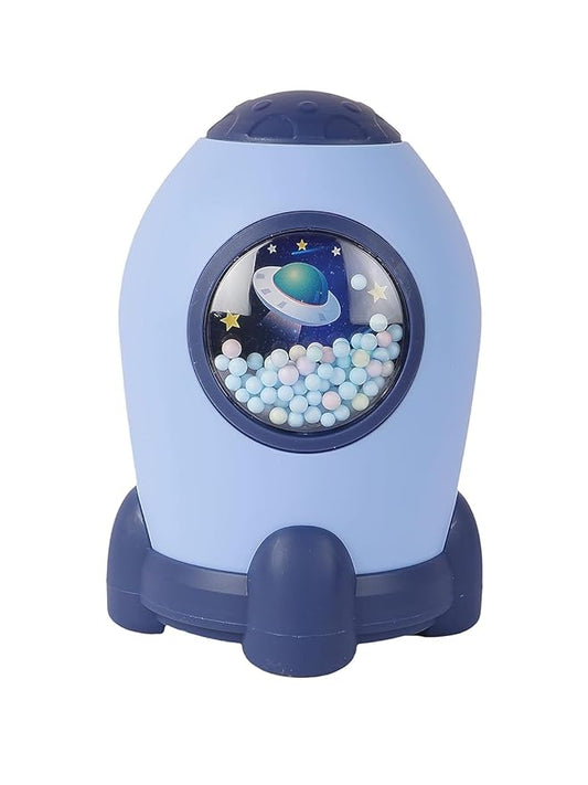 Space Piggy Bank with Number Code Lock - Money Saving Coin Bank, Plastic Rocket Piggy Bank