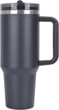 Leak-Proof Insulated Tumbler with Handle – 2 Lids, Hot & Cold (Black)
