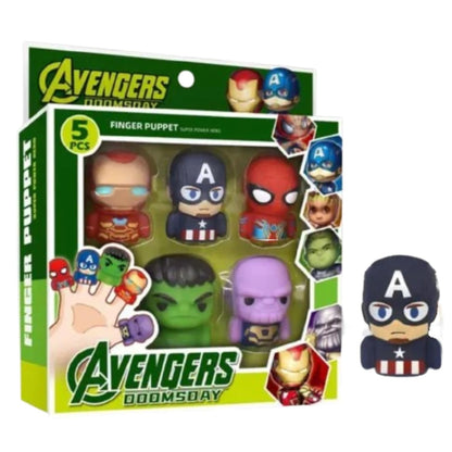 Superheroes Finger Puppets Set, 5 Characters