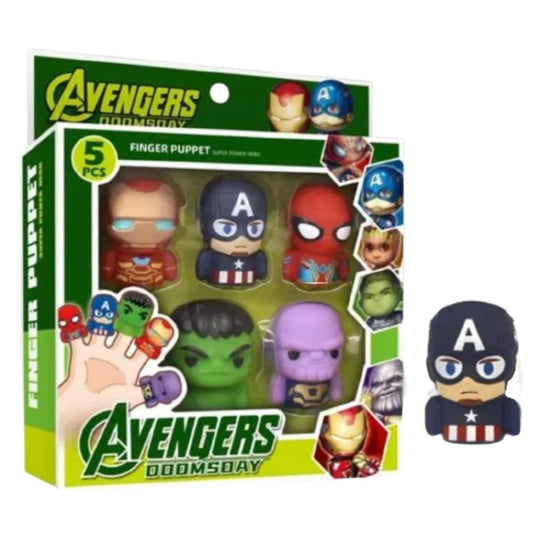 Superheroes Finger Puppets Set, 5 Characters