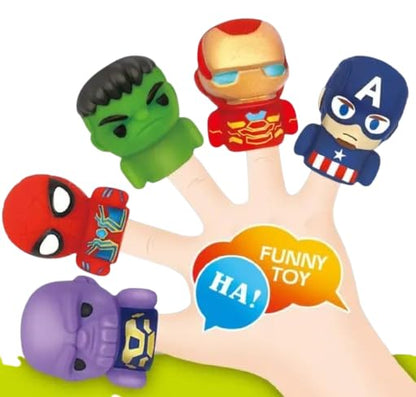 Superheroes Finger Puppets Set, 5 Characters