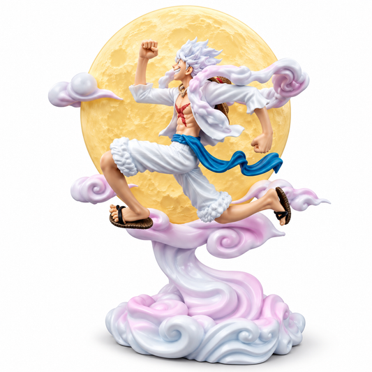 Gear 5 Luffy Anime Action Figure – Cloud & Moon with LED Light Statue - 24cm