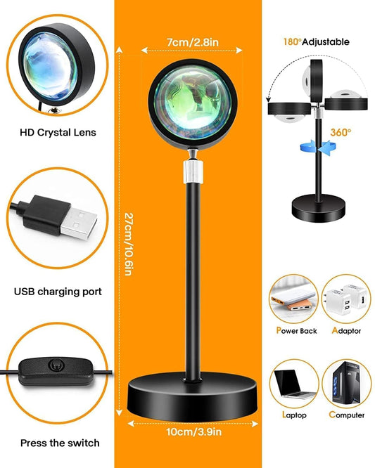 Sunset Lamp with Remote & USB