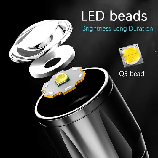 Mini USB Rechargeable LED Flashlight – Zoomable & Pocket-Sized