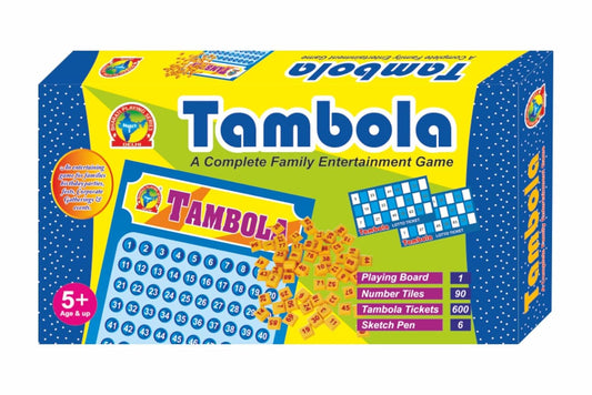 Tambola Housie Game Set – 600 Tickets, 6 Sketch Pens & 90 Number Tiles