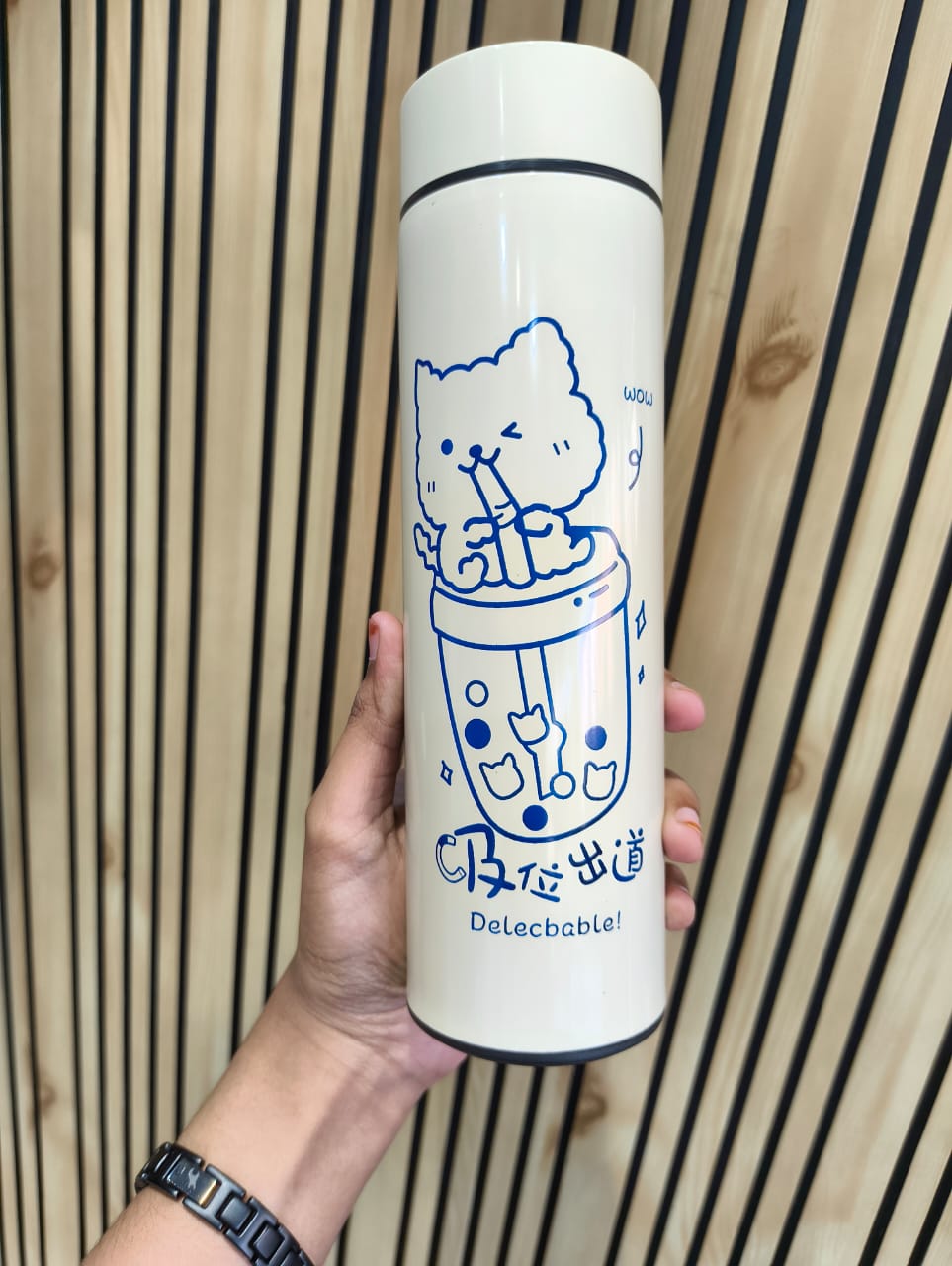 Printed Temperature Smart Vacuum Insulated Hot & Cold Water Bottle