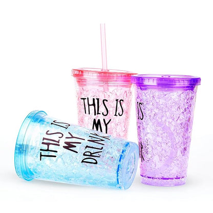 Acrylic Frosty Ice Cup Freezing Gel Sipper. (Assorted Colours)