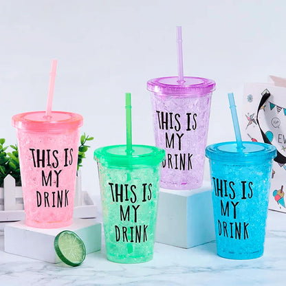 Acrylic Frosty Ice Cup Freezing Gel Sipper. (Assorted Colours)