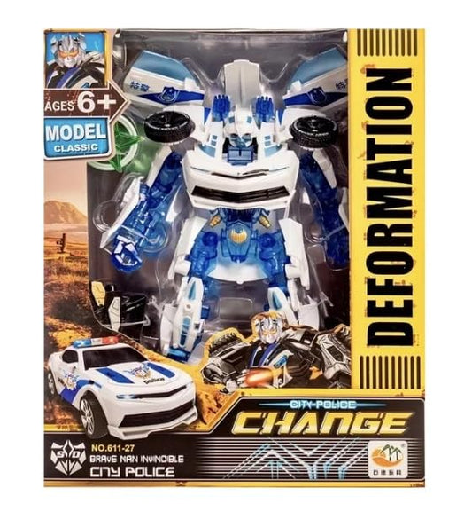 Robot to Police Car Robot Converting Action Figure (Big Size 26cm)