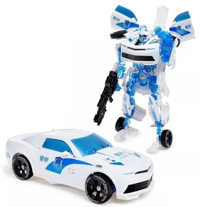 Robot to Police Car Robot Converting Action Figure (Big Size 26cm)