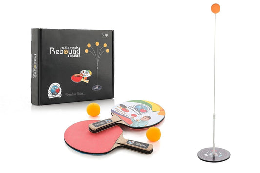 Table Tennis Trainer Toys for Kids & Adults | Rebound Rackets and Balls Base Training Practice Set | Outdoor Indoor Games for Boys & Girls (Multi)