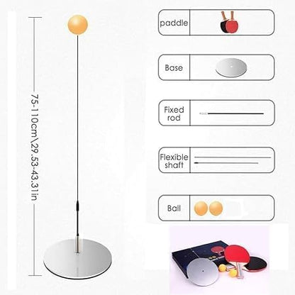 Table Tennis Trainer Toys for Kids & Adults | Rebound Rackets and Balls Base Training Practice Set | Outdoor Indoor Games for Boys & Girls (Multi)