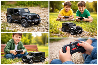 Remote Control Thar Die Cast (1.22) with Spray Smoke – Open Door RC Jeep Toy (Rechargeable)