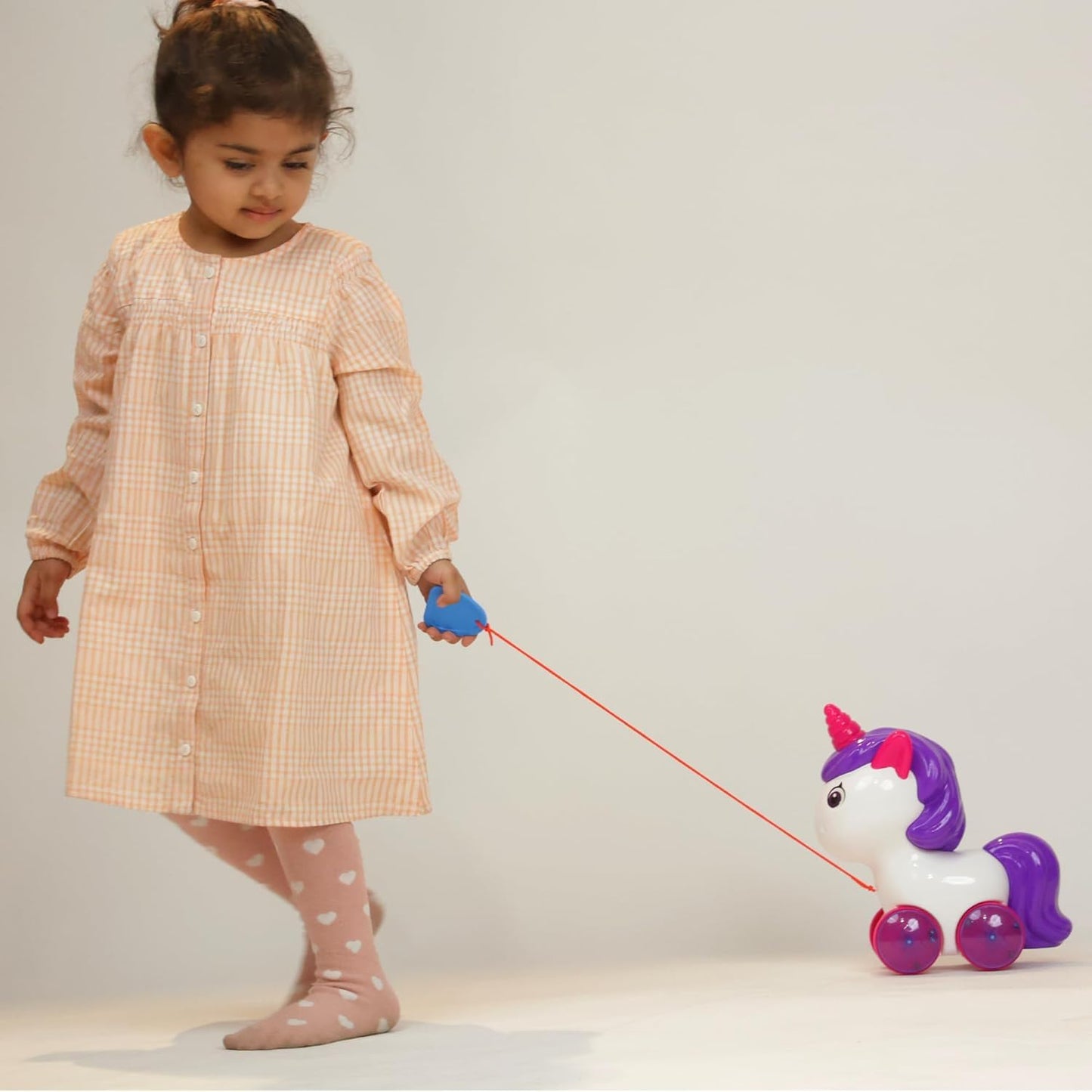 Unicorn Pull Along Toy, White and Purple, Ages 1-5 Years