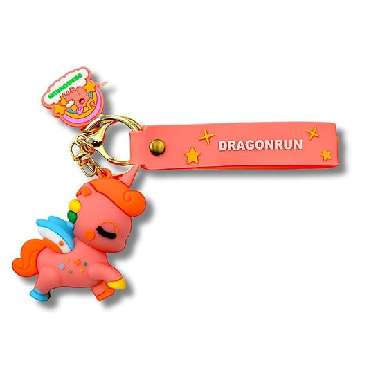 Assorted Orange Unicorn Keychain – Whimsical & Charming Accessory – 12x5x3 CM Keyring for Bags, Backpacks & More – Fun Gift for All Ages