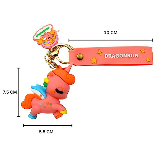 Assorted Orange Unicorn Keychain – Whimsical & Charming Accessory – 12x5x3 CM Keyring for Bags, Backpacks & More – Fun Gift for All Ages