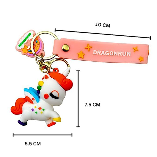 White Unicorn Keychain – Whimsical & Charming Accessory – 12x5x3 CM Keyring for Bags, Backpacks & More – Fun Gift for All Ages|ASSORTED