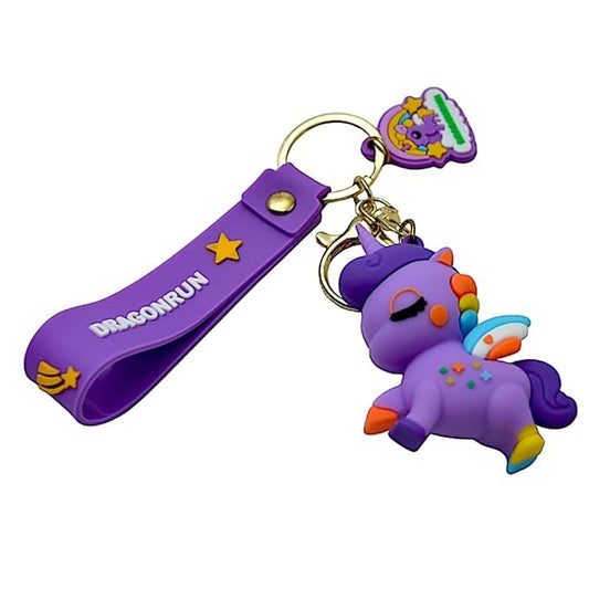 Assorted Purple Unicorn Keychain – Whimsical & Charming Accessory – 12x5x3 CM Keyring for Bags, Backpacks & More – Fun Gift for All Ages