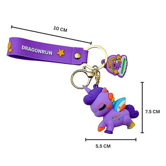 Assorted Purple Unicorn Keychain – Whimsical & Charming Accessory – 12x5x3 CM Keyring for Bags, Backpacks & More – Fun Gift for All Ages