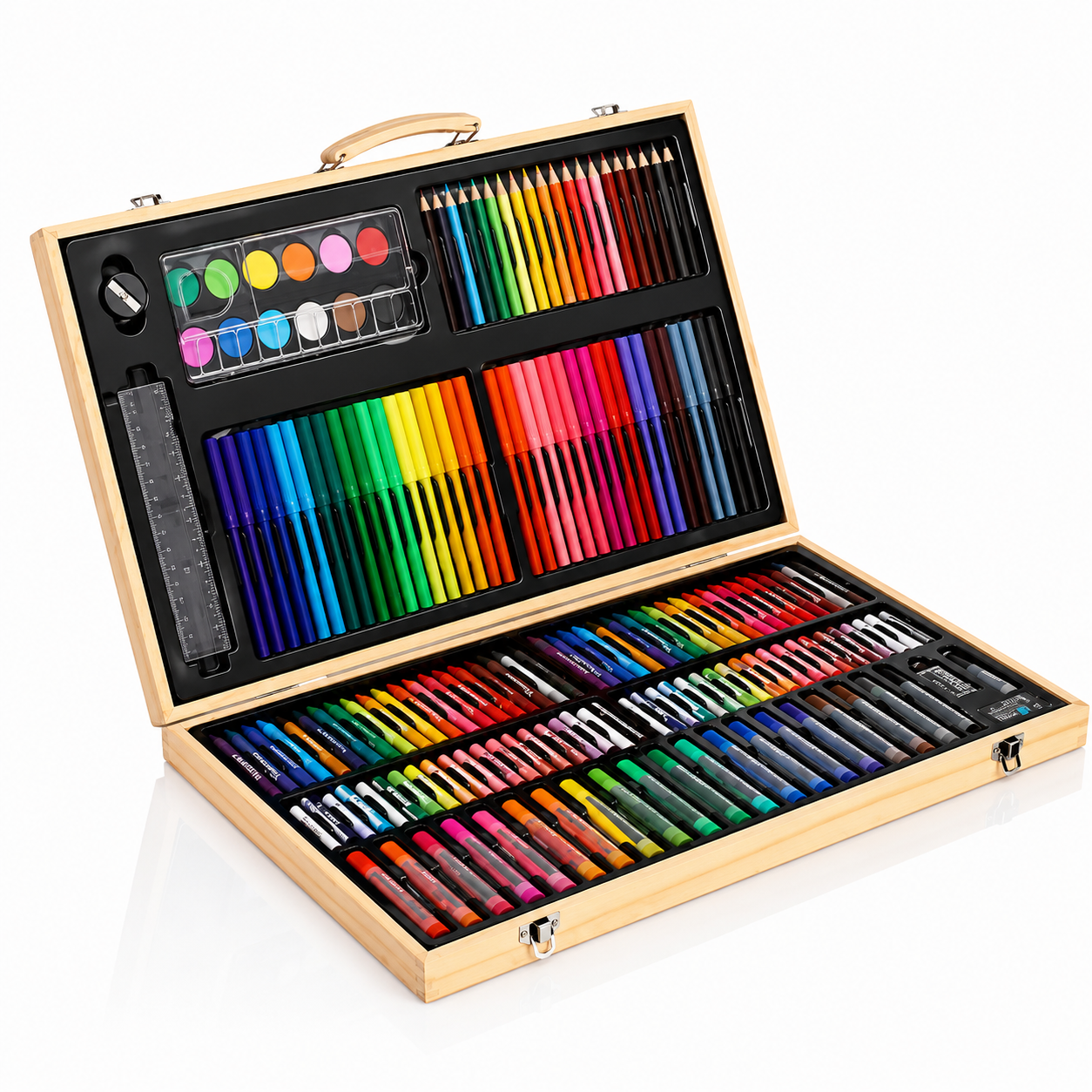 Qnik 180-Piece Premium Wooden Art Set