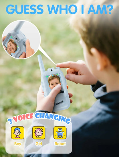 Kids Video Walkie Talkie Set – With HD Camera, Voice Changer & Long-Range Talk