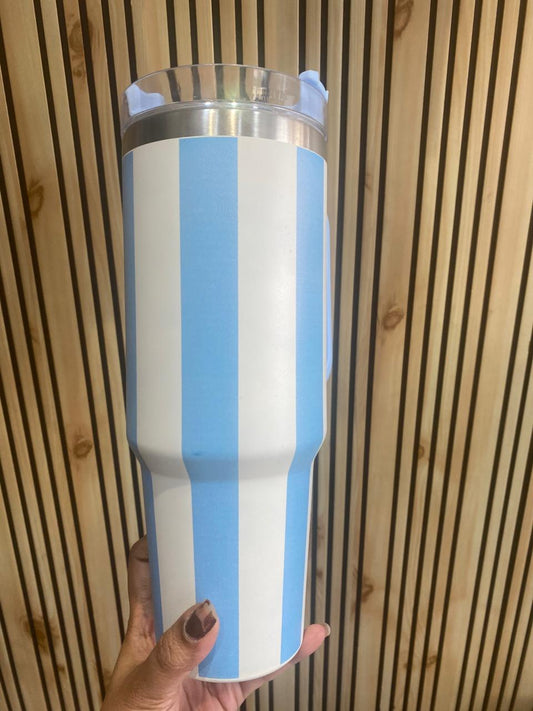 Colorful Strip Tumbler with Straw (Assorted color)