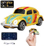 Remote Control Small Car, 1:64 Scale Off-Road RC Car, USB Rechargeable 2.4GHZ Three Speed Indoor Alloy Vehicle for Kids (Bettle Car with App Control)